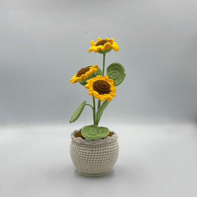Pot de tournesols (3 fleurs)